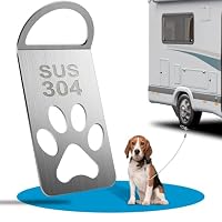 Anleinmöglichkeit Am Auto 304 Edelstahl, Anlegepflock für Hunde 0,4 cm Dick, Einzigartig Gestaltet Camper Zubehör, Auffahrplatte zum Anleinen Ideal zum Campen mit Hund