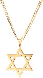 Star of David Necklace for Men Women Hexagon Pendant Necklace for Boys Girls Birthday Christmas Gifts for Boyfriend Brother Son