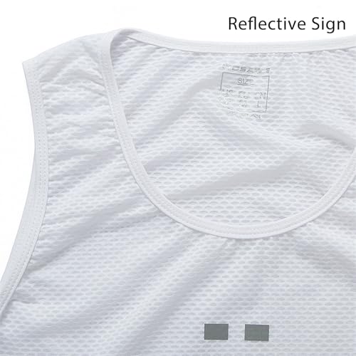 Celanisai Chaleco de ciclismo para hombre, camiseta de compresión de malla, reflectores, chaleco cortavientos, transpirable, sin mangas, camiseta funcional de secado rápido, camiseta interior ajustada