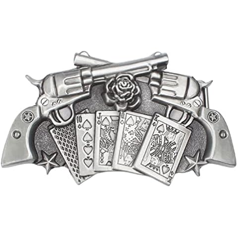 Pistol Belt Buckle for Men, Pistol Gun Belt Buckle, Playing Cards Belt Buckle, Double Guns Poker Belt Buckle, Flower Rose Star Belt Buckle, Western Cowboy Belt Buckle, Punk Rock Belt Buckle Gifts Cover