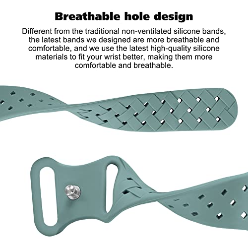 Image of Silicone Braided Weave Bands Compatible with Apple Watch 38mm 40mm 41mm 42mm 44mm 46mm 45mm 49mm, Replacement Sport Breathable Strap for iWatch Series 11 /10 /9 /8 /7 /6 /5 /4 /3 /2 /1 Ultra SE Women Men, Cactus