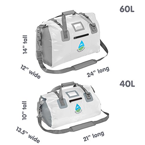 Image of Skog A Kust DuffelSak Waterproof Duffel Bag | 40L White | 40, 60 and 90 Liter Sizes, For Sports, For Travel