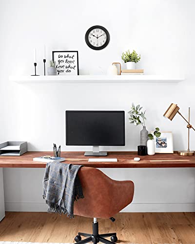 Kitchen Clock, Silent Battery Operated Wall Clock For Living Room Decor, 9 Inch Small Vintage Decorative Round Analog Clock For Bedroom, Bathroom, Office - Black #TOP4