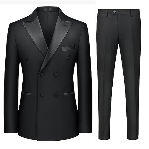 Double Breasted Jacket (Top + Pants) Ball Party Men's Suit Jacket Wedding Reception Formal Wear