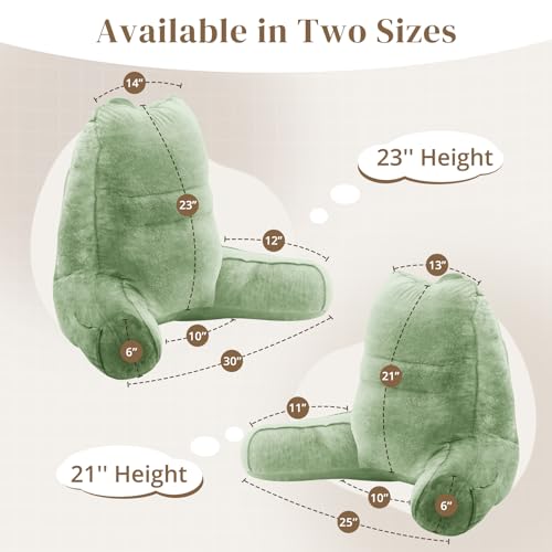 Image of Sasttie Reading Pillow for Bed, Back Pillow for Sitting Up, Sage Green