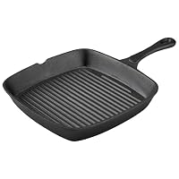 Pyrolux Pyrocast Pre-seasoned Cast Iron Square Grill Pan, 25 x 24 cm, Black [Warehouse]