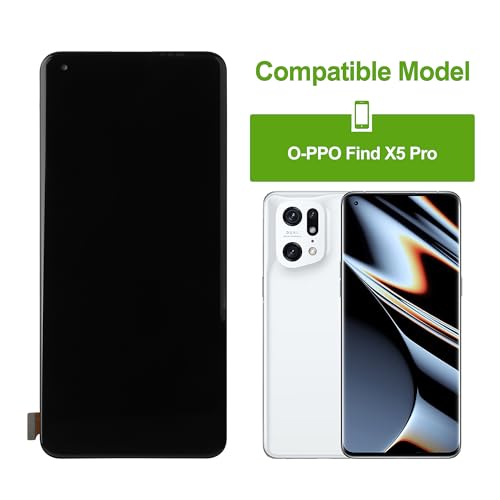 SwarKing Zamiennik wyświetlacza cyfrowego TFT kompatybilny z Oppo FIND X5 PRO (bez odcisków palca), wyświetlacz LCD, ekran dotykowy, montaż z narzędziem do naprawy