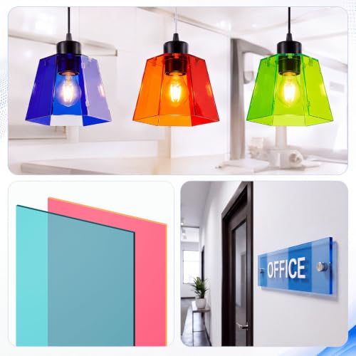 Image of Geetery 30 Pcs Colored Acrylic Sheets, 10 x 16 x 1 /8 Inch Thick Translucent Cast Acrylic Sheet, Plastic Boards for Back to School DIY Project Picture Frame, Art Craft Laser Cutting Engraving, 15 Color