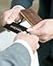 MaxGear Premium Wooden Business Card Holder for Men Natural Wood Business Card Case Walnut Credit Cards Pockat with Magnetic Closure Portable Slim Name Cards Holders
