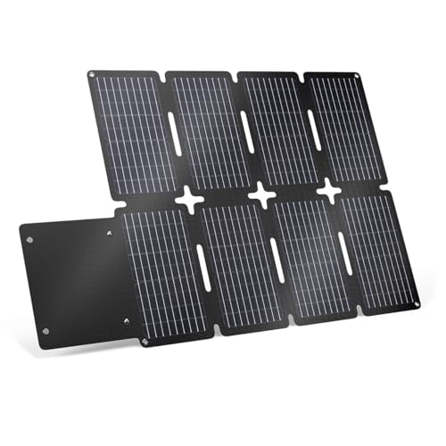 GRECELL 80W Portable Solar Panel, Foldable Solar Panel QC3.0 USB-A &Type-C Port,23% High Efficiency IP67 Waterproof Outdoor Cell Phone Solar Charger for Power Banks Tablets Outdoor Small Power Station