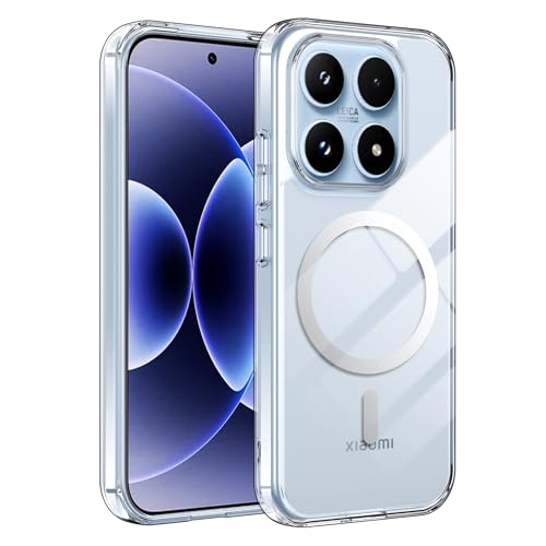 Fitudoos Hülle für Xiaomi 17 Robuste PC-Rückseite Case+Stoßfesten TPU-Kante Militärischen Grad Schutz Hülle Schutz Magnetisch & Anti-Gelb Stoßfeste Handyhülle - Transparent
