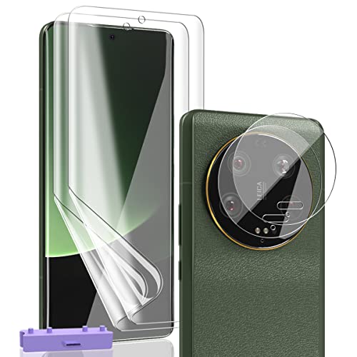 AnnhanT Protector Pantalla para Xiaomi 13 Ultra, TPU Película protectora 2 Piezas y Xiaomi 13 Ultra Protector de Lente de cámara 2 Piezas - [HD/Cobertura completa/Antiarañazos] Fácil instalación