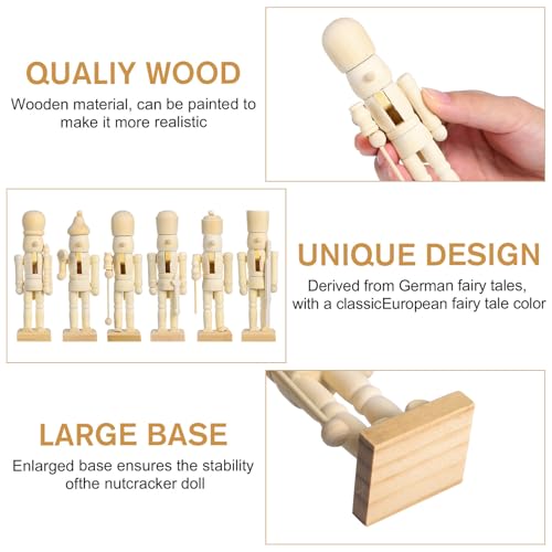 Figurines casse-noisettes artisanales en bois brut pour une décoration de Noël unique - 4