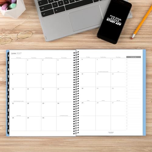 Image of Five Star Planner 2026-2027 Weekly & Monthly Academic 12-Month July-June Advance Student Planner + Study App, 8-1 /2 inch x 11 inch, Blue (CAW65920)