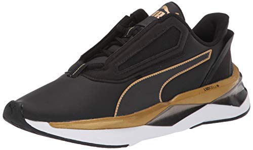 PUMA Women's LQDCELL Shatter Sneaker, Black Team Gold, 10 M US