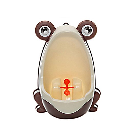 IVYRISE Frog Children Toilet Boy Stand Up Potty Training Urinal Kids Toddler Pee Trainer Bathroom with Funny Aiming Target, Color Coffee