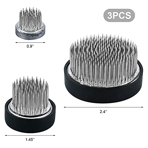 Wandic 3Pcs Flower Frog, Round Flower Holders Flower Arranging Bases Floral Pin Frog With Stainless Steel Needle For Floral Arrangement Art Home Office Decoration #TOP1