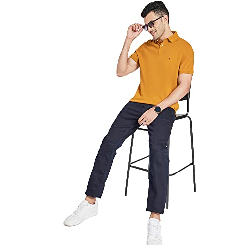 Image of Tommy Hilfiger Solid Regular fit Cotton Polo t-Shirt