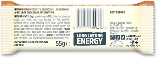 Trek High Protein Power Chocolate Orange 55g (Pack 16 barras) miniatura 5