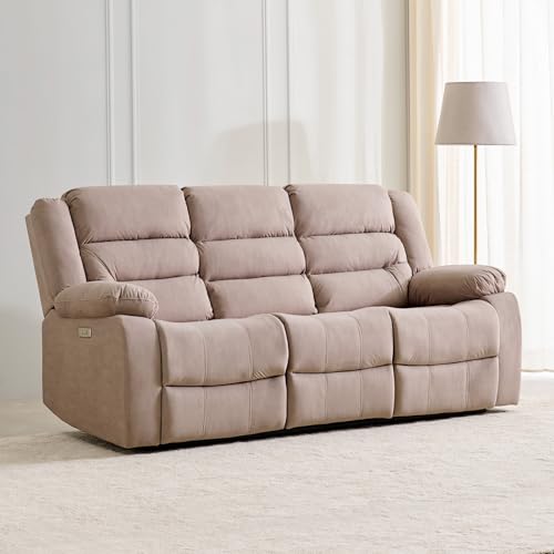 Image of Home Centre | Helios Cairo | Electric Recliner | Fabric | Solid Wood | 3 Seater Recliners | Beige | 2 Years Warranty