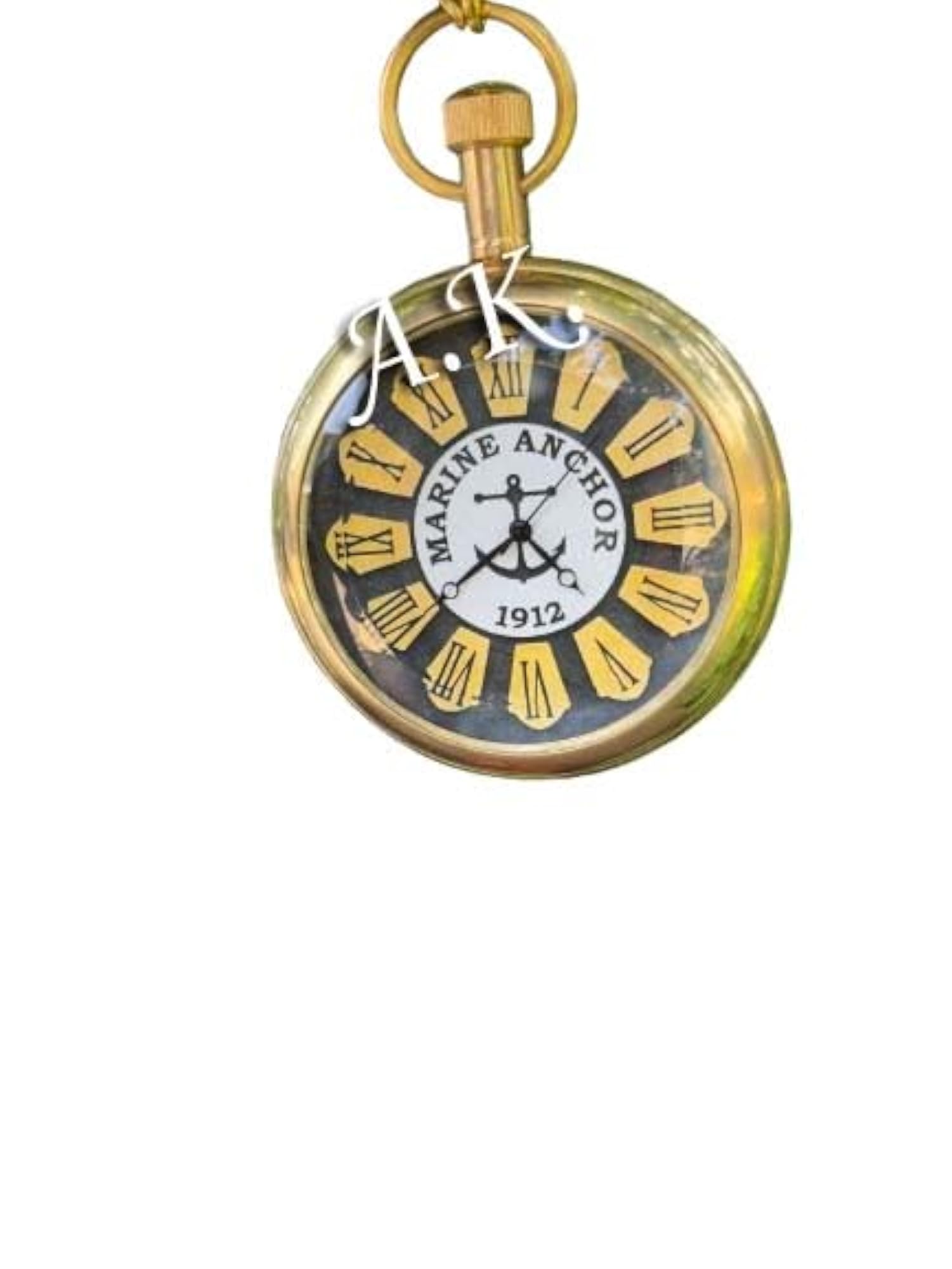 Unisex Analog Pocket Watch, Brass Antique Design
