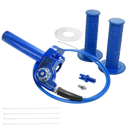 Image of Motorcycle Throttle Assembly,7 /8 inch Quick Twist Throttle Grips with Throttle Cable Aluminum Alloy Universal for CRF KLX SSR TTR 110 125 150 250cc Dirt Pit Bike ATV Mini Bike