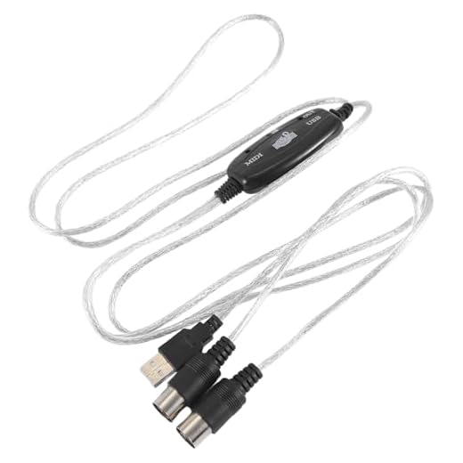 Quisiete Adaptador de Cable USB Midi, USB Tipo una Macho una Midi DIN Interfaz de Cable de Entrada y Salida de 5 Pines con Indicador LED para Teclado Musical