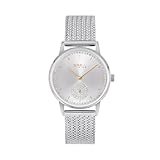 Breil, Collezione Drop, Orologio Donna, Orologio in Acciaio Lucido, Quadrante Silver Effetto Sunray con Cristalli, Bracciale Maglia Mesh, Water Resistant 5 ATM, Cassa 32 mm, Idea Regalo Donna
