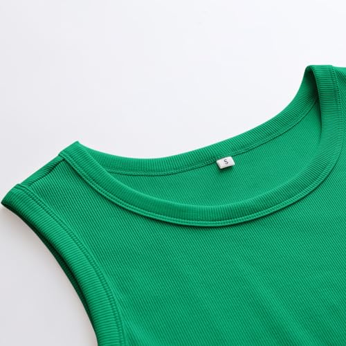 Image of ANRABESS Womens Sleeveless High Neck Tank Tops Fashion Summer Casual Basic Slim Fit Ribbed Racerback Top Shirt Clothes