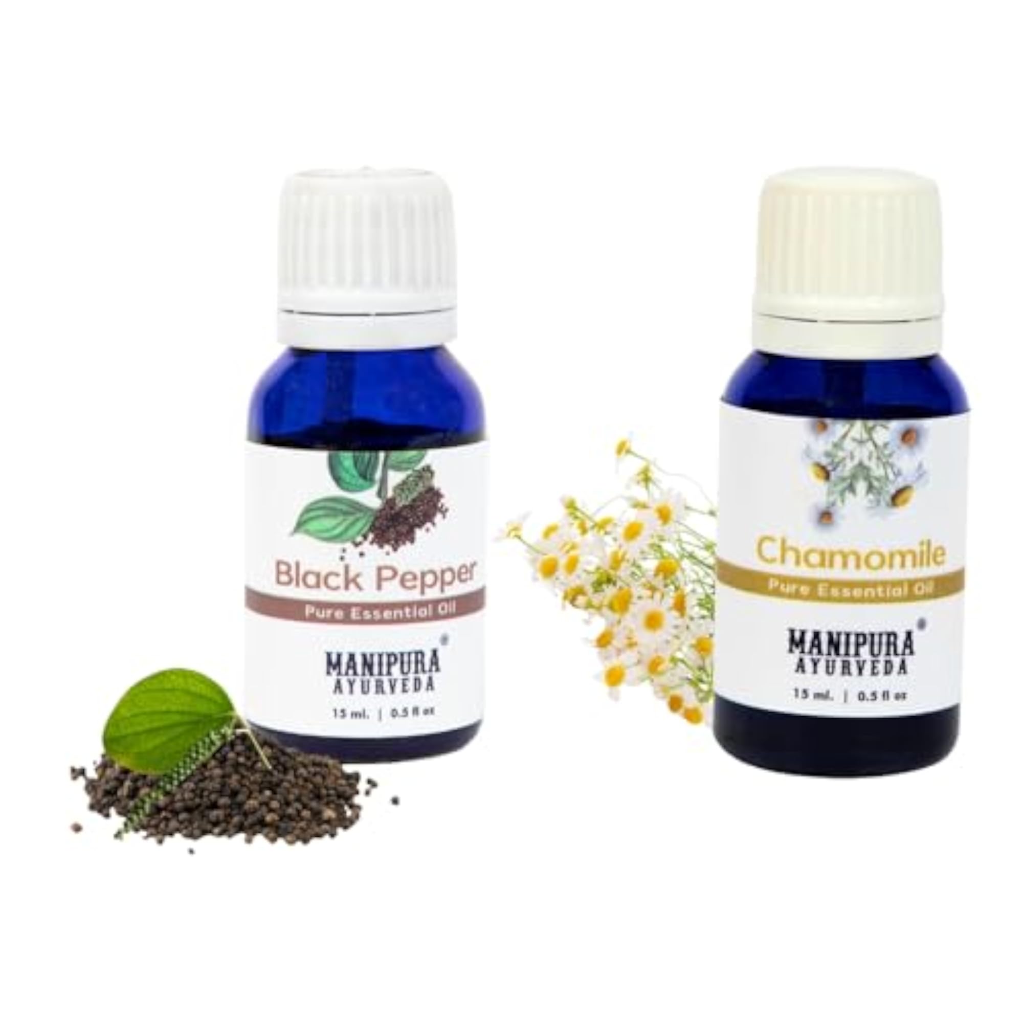 Black Pepper & Chamomile Essential Oil Combo Pack, 100% Pure