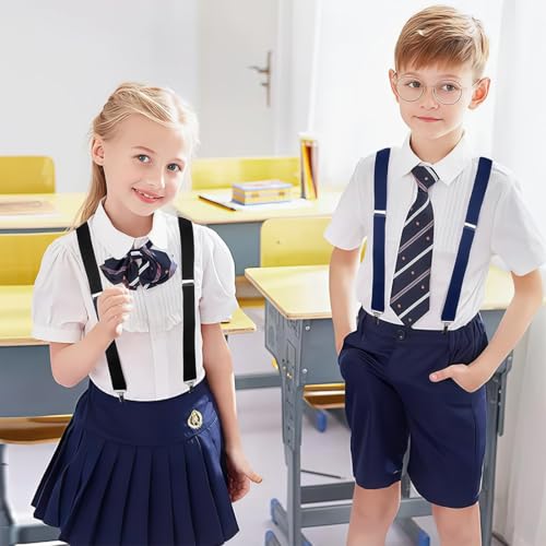 COYUN 2 Pcs Hosenträger Set, Kinderverstellbare Y-Form Hosenträger für Jungen und Mädchen, Breit Elastisch