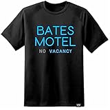short sleeve Bates Motel Psycho Movie Sign T Shirt Horror Film Hitchcock Retro Mens Black XXL
