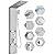 Fuz LED Shower Panel Tower System, 5 Function Stainless Steel Brushed Nickel Shower Tower with Rainfall Shower Head and Handheld, 4 Body Jets and Waterfall Tub Spout, High Pressure Shower Column