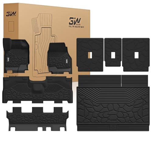 3W Floor Mats & Cargo Liner & Seat Back Mats for 2025 2026 Ford Expedition Max Bench Seating 8 Seats, All Weather for 2025 2026 Ford Expedition Max (Not fit 7 Seats) Full Set Floor Mats (Only MAX)