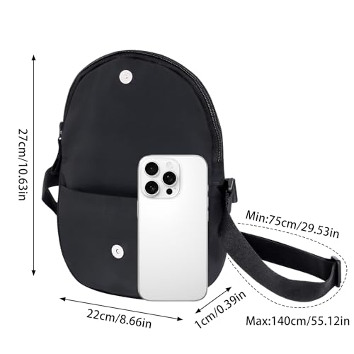 Rancco Crescent Bag Shoulder Bag for Women Men, Fashion Nylon Folding Crossbody Bag with Adjustable Strap, Lightweight Shoulder Bags with Inner Pocket For Outdoors Travel Work2