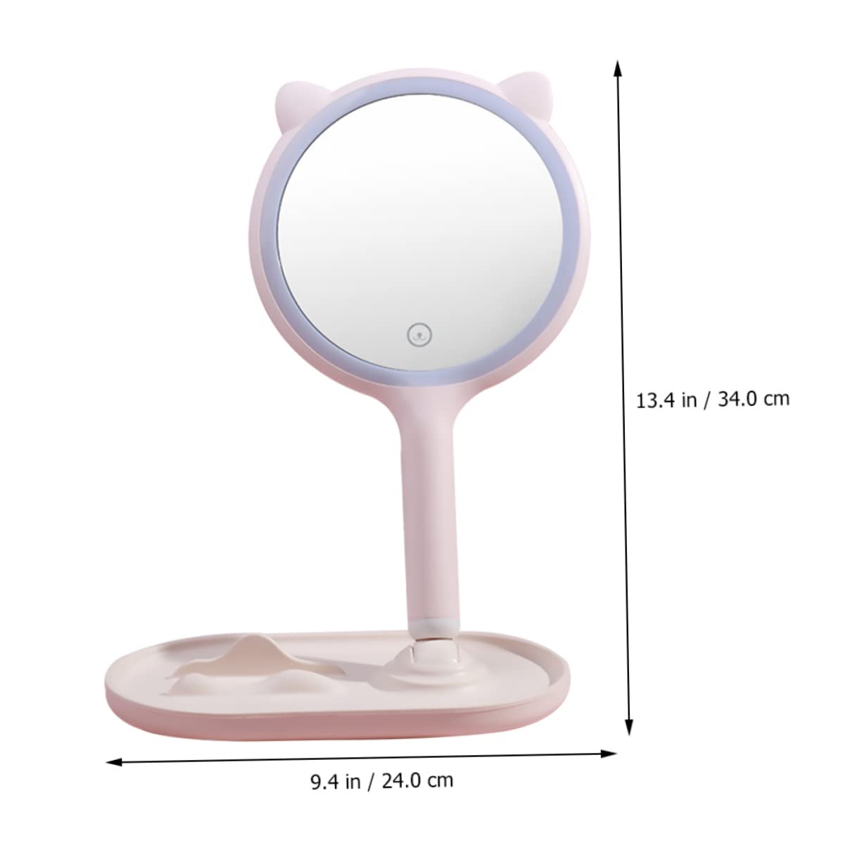 SOIMISS Touchscreen LED Kosmetikspiegel mit USB Ladefunktion Tragbar und Hochauflösend 1200mah Akku Elegantes Rosa Abs Material für Reisen und Make Up Anwendung