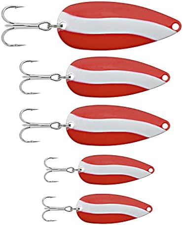 SOUTH BEND Spoons, Red/White, 5-Pack