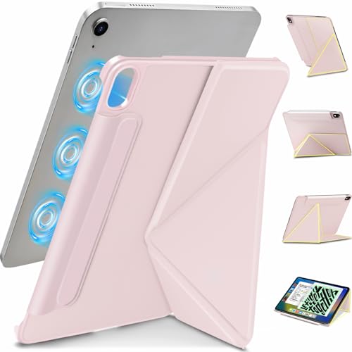 Étui magnétique iPad 11e gén (2025) et 10e fin et puissant avec support vertical rose