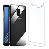 El juego contiene 2 protectores de pantalla de vidrio templado para Samsung Galaxy A8 2018 y una funda transparente para Samsung Galaxy A8 2018. Brinda la máxima protección.