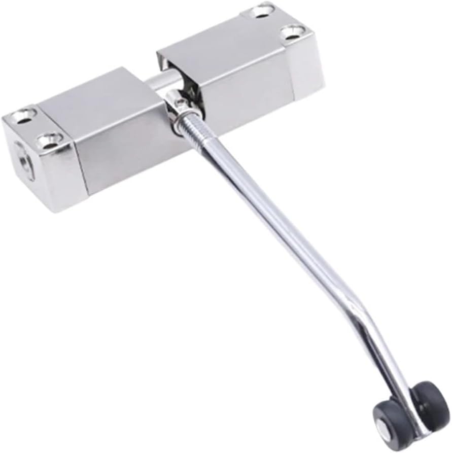Automatic Door Closer, Automatic Door Closer Stainless Steel Rebound Door Stop Wear-Resistant Safety Spring Suitable for Commercial and Home Use(Gold)