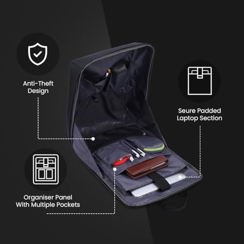 Image of Protecta Quest 18 Liters Anti-Theft Hard Laptop Backpack for Laptops With Screen Size up to 15.6 Inches and 16 inch MacBoooks