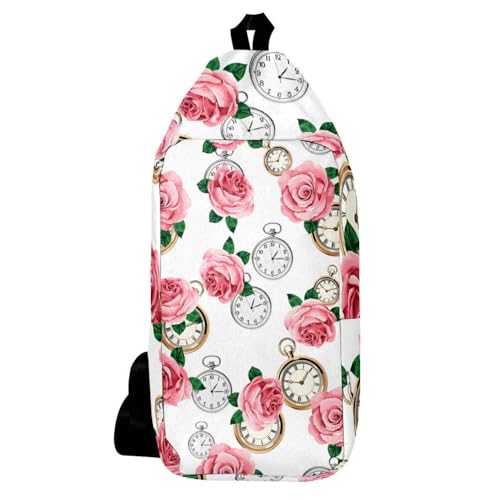 Sac à dos vintage roses et montre sac à bandoulière de randonnée 16x36cm