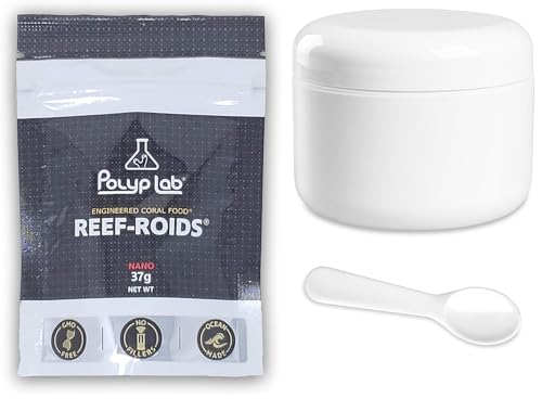 Polyp Lab Polyplab Reef-Roids Polyp-Booster Spoon Jar Bundle Reefroids Coral Fish Food (37G reefroid + JAR + Spoon)