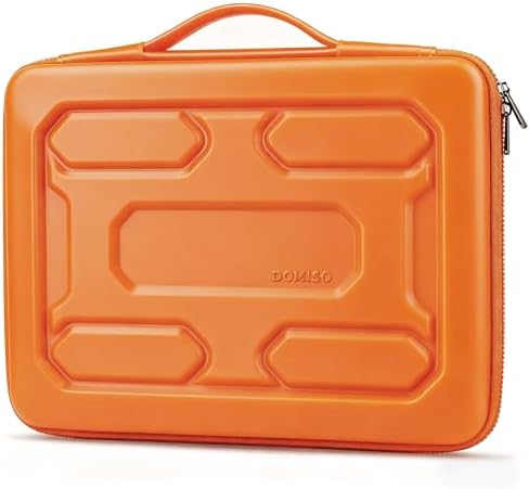 DOMISO 17インチ ラップトップスリーブ ハンドル付き 耐衝撃 防水 EVA 保護ケース 43.9 cm ZBook Fury 17.3 G8/MSI GS73VR ステルス Pro/HP Envy 17/LG Gram 17インチ/ROG Strix GL702VS、オレンジ