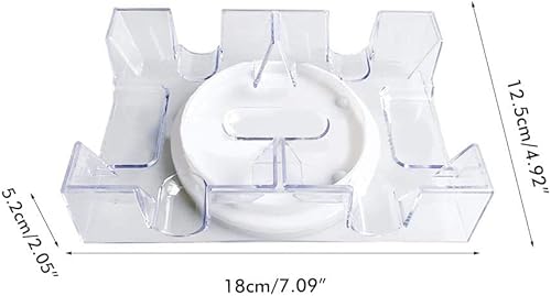 Miniatura 4 de Keenso Bandeja giratoria de 2 barajas para 6 barajas, práctico organizador de juegos de cartas transparente, Poner 2 Poker
