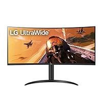 LG 34WN80C-B UltraWide Monitor 34” 21:9 Curved WQHD (3440 x 1440) IPS Display, USB Type-C (60W PD) , sRGB 99% Color Gamut, 3-Side Virtually Borderless Design, Tilt/Height Adjustable Stand - Black