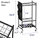 SUFAUY Garden Tool Organizer, Rolling Heavy-Duty Garage Tool Stand, Yard Storage Rack with Casters and Hooks, Black