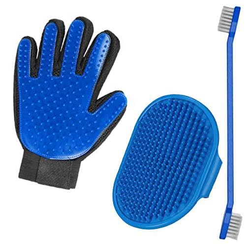 YOUHAVEDEAL Grooming Kit, Dog Toothbrush, Pet Grooming And Bathing Hand Gloves Small+Large For Dogs, Cats, Rabbits and Horses, 3 In 1 Combo Pack - Color May Vary (B0BT4JHYFB) Amazon Price History, Amazon Price Tracker
