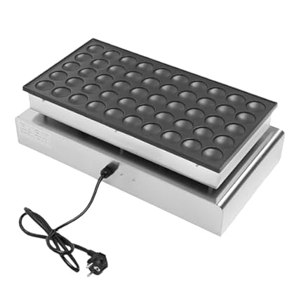 Levkitch 50 Loch Muffin Maschine Crepes Maker Pfannkuchenautomat mit Antihaftbeschichtung 50 Löcher 45mm Pfannkuchen 50-300℃ Temp,5 min Zeitsteuerung Elektro Poffertjes Baker Dutch Maschine – Bild 4