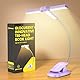 Glocusent Innovative Tri-Head Leselampe Buch Klemme, 3 Farben & 5 Helligkeitsstufen, 1000 mAh Aufladbare Buchlampe mit 30-Minuten-Timer, 10 bis 100 Stunden, Perfekt für Buchliebhaber
